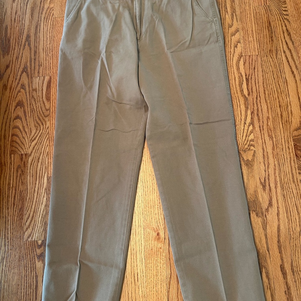 Hiltl Khaki Pants, The Ultimate Trouser, Men’s, Cotton, Flat Front, Sz 36 x 33